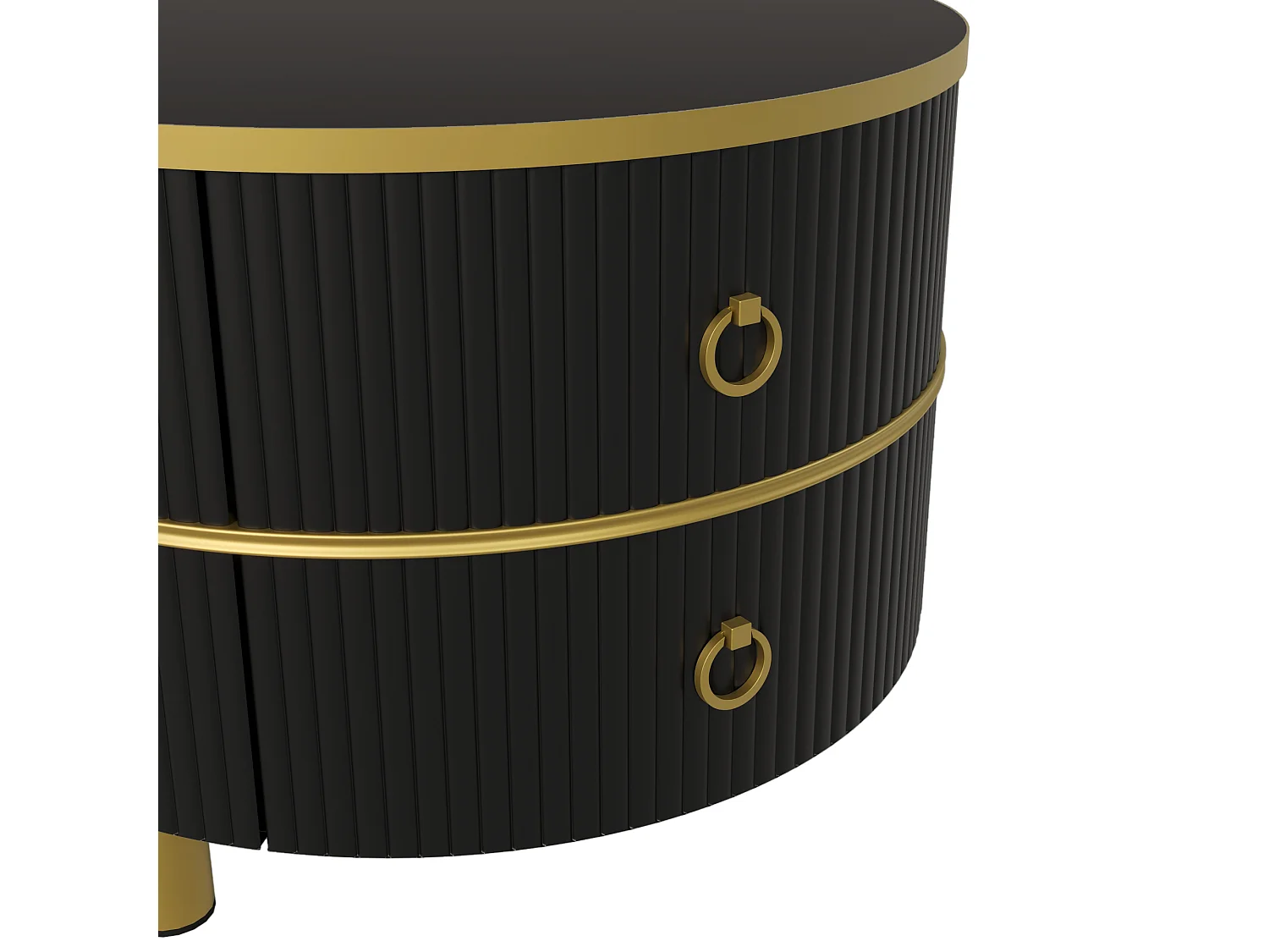 Lot de 2 tables basses rondes 70x70x46 cm et 50x50x40 cm, 2 tiroirs, gain de place, MDF, noir