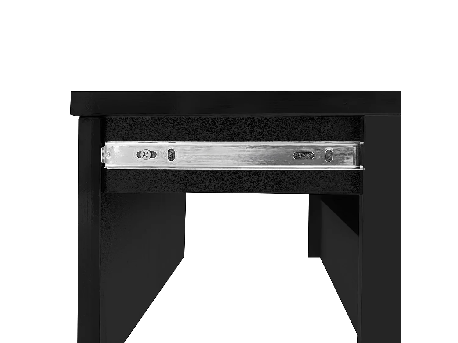 Table basse 100x50x45 cm laqué brillant avec LED levage hydraulique et rangement Noir pour salon