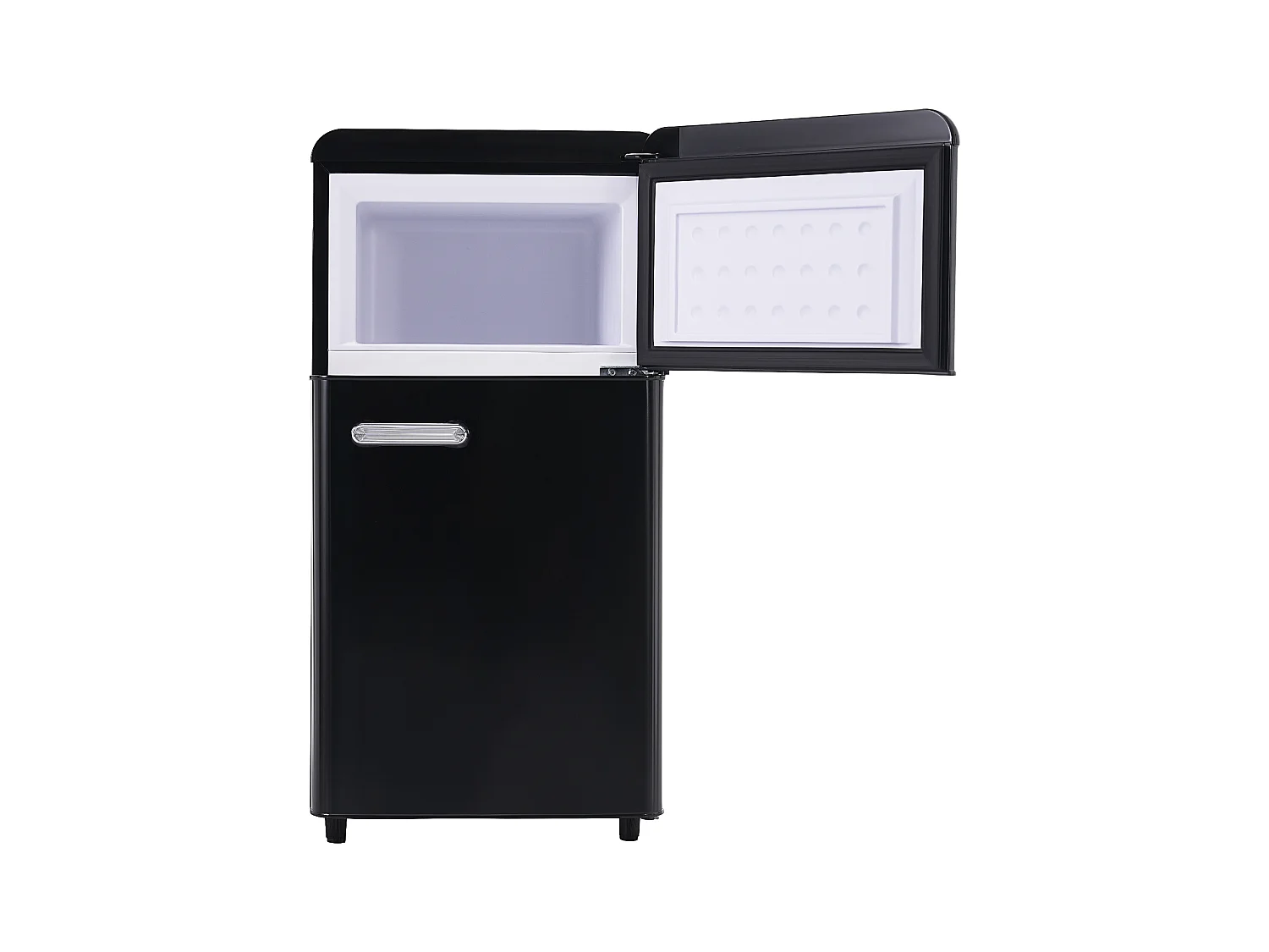 Réfrigérateur 46x45x91cm 2 Portes 72L Total 21L Congélateur LED Espace de rangement Matériel Iron et Noir