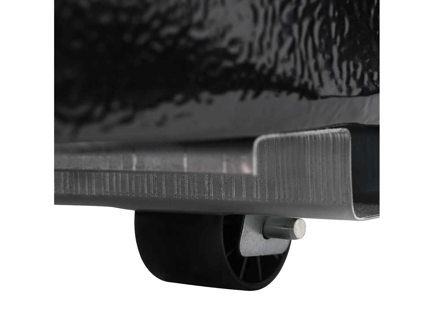 Réfrigérateur rétro 46x45x91 cm, double porte, congélateur 21 L, étagères réglables, éclairage LED, fer et plastique noir