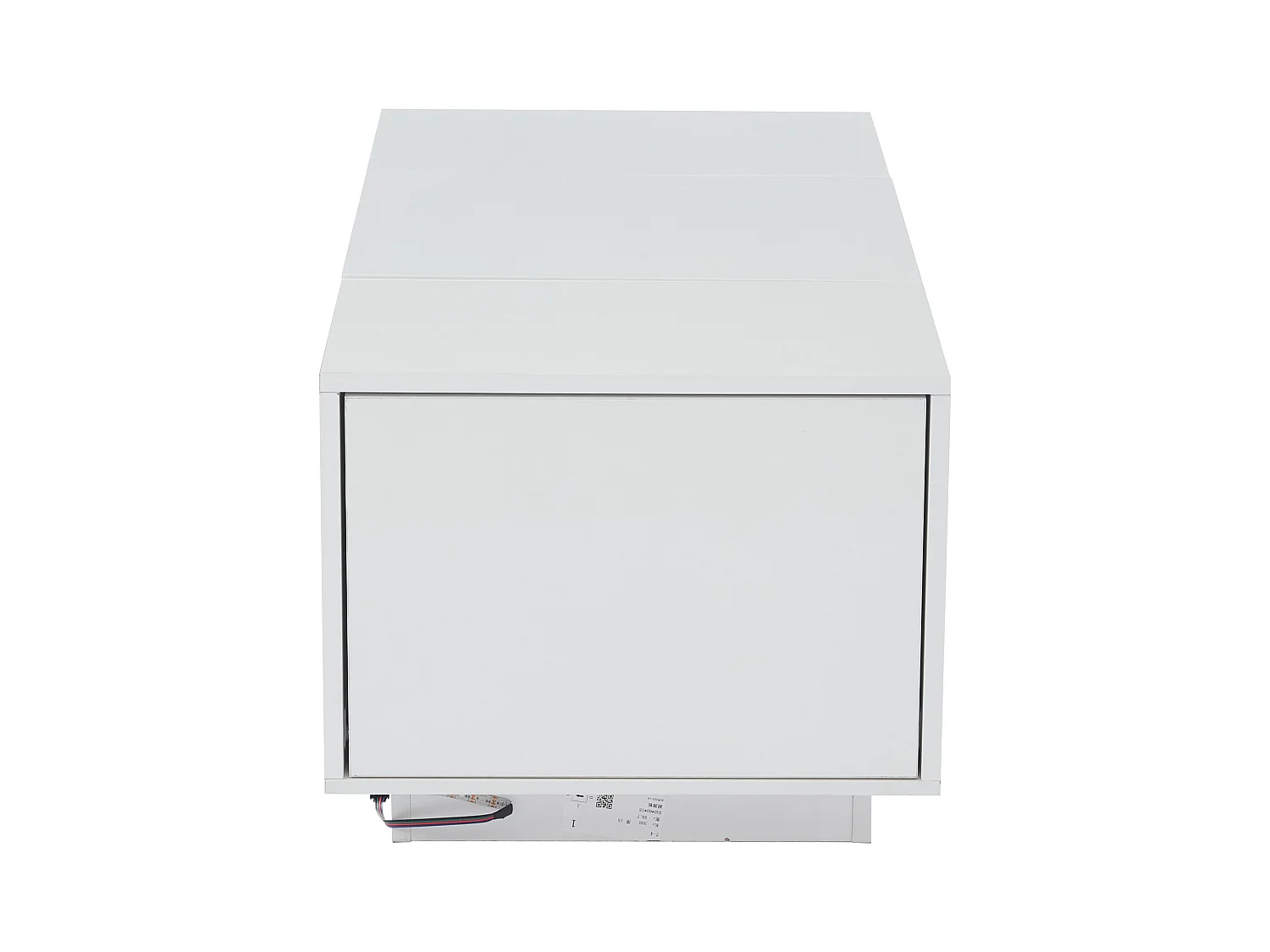 Table basse 95x48x40 cm lift réglable extensible LED 2 tiroirs multifonction blanc salon contemporain