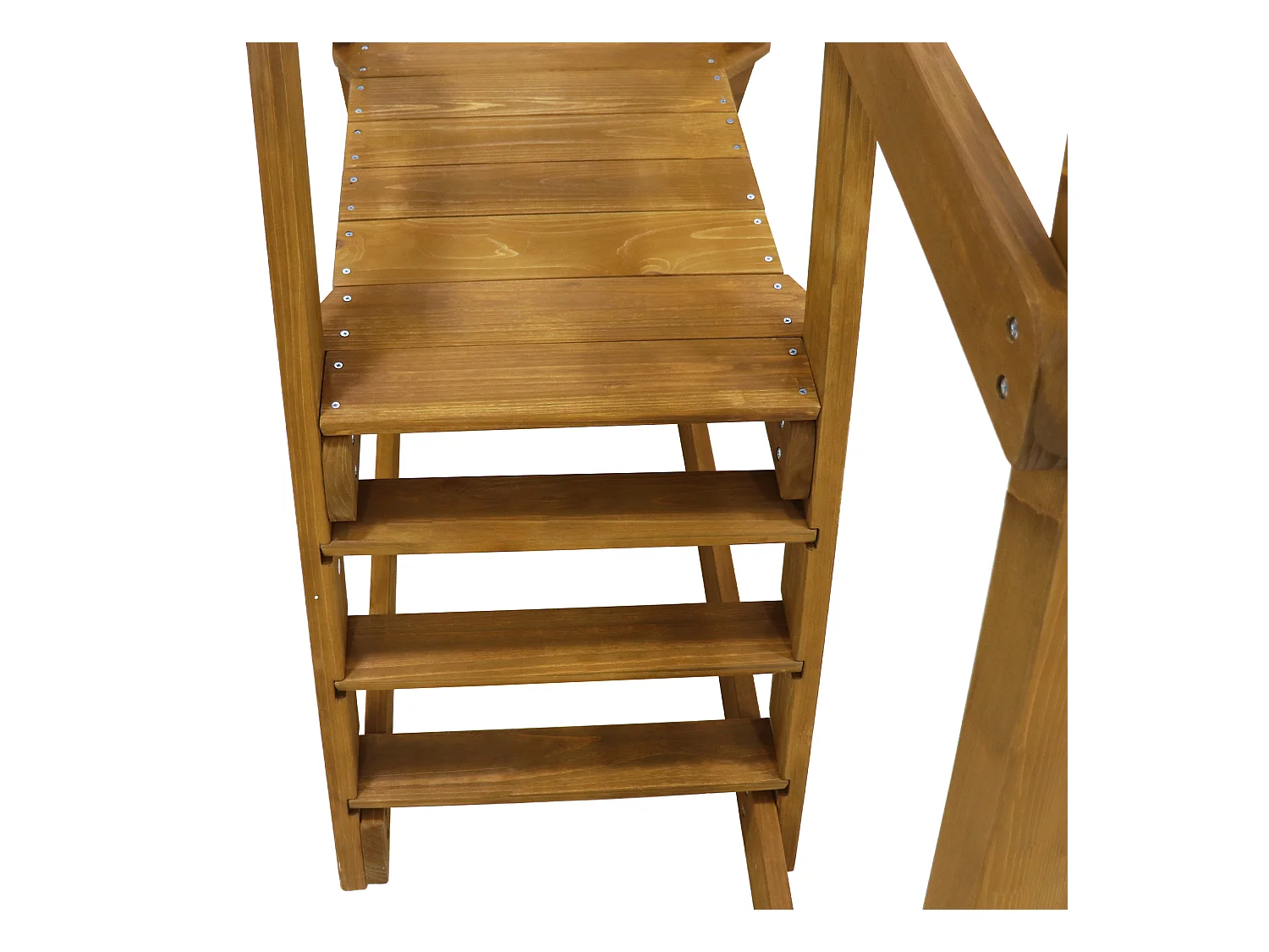 Balançoire 240x238.5x168.8cm Échelle Balançoire en Bois 2 Sièges de Balançoire 1 Toboggan Matériel Bois Couleur Naturelle