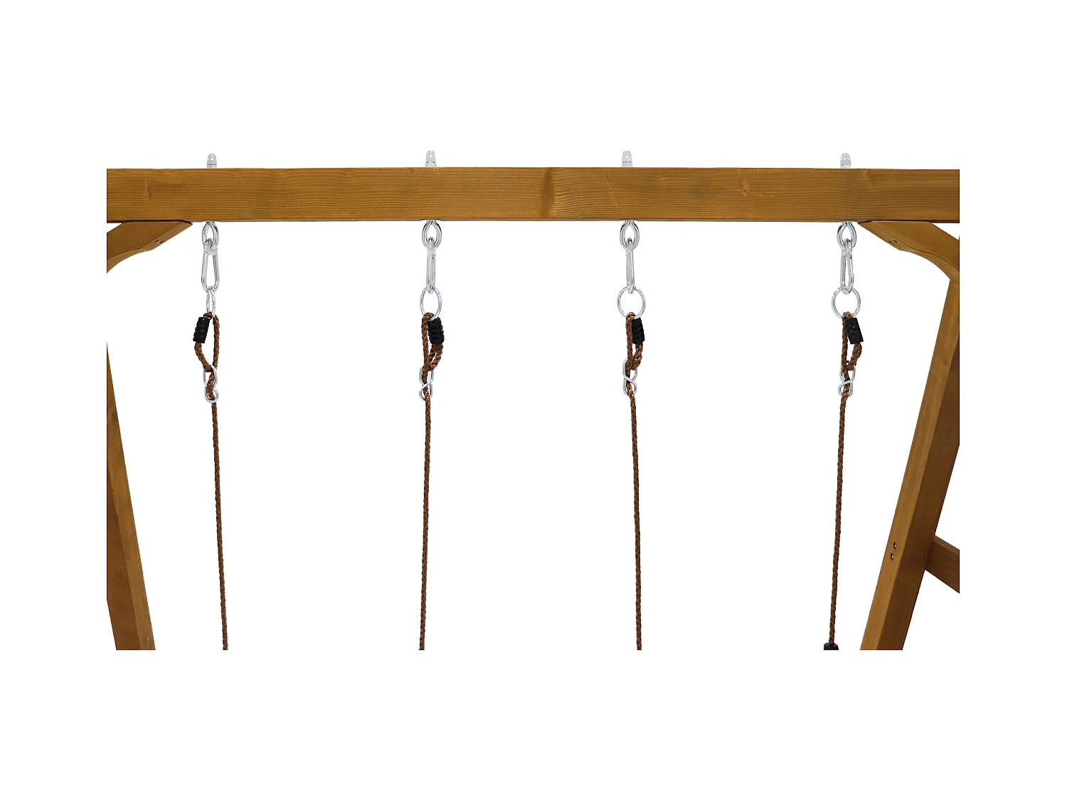 Balançoire 240x238.5x168.8cm Échelle Balançoire en Bois 2 Sièges de Balançoire 1 Toboggan Matériel Bois Couleur Naturelle