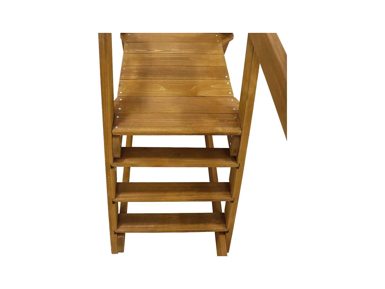 Balançoire 240x238.5x168.8cm Échelle Balançoire en Bois 2 Sièges de Balançoire 1 Toboggan Matériel Bois Couleur Naturelle