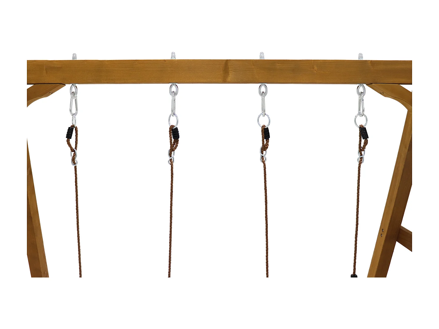 Balançoire 240x238.5x168.8cm Échelle Balançoire en Bois 2 Sièges de Balançoire 1 Toboggan Matériel Bois Couleur Naturelle