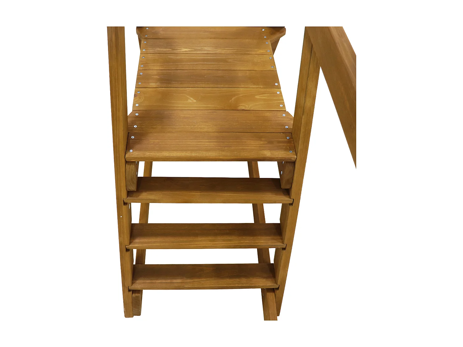 Balançoire 240x238.5x168.8cm Échelle Balançoire en Bois 2 Sièges de Balançoire 1 Toboggan Matériel Bois Couleur Naturelle