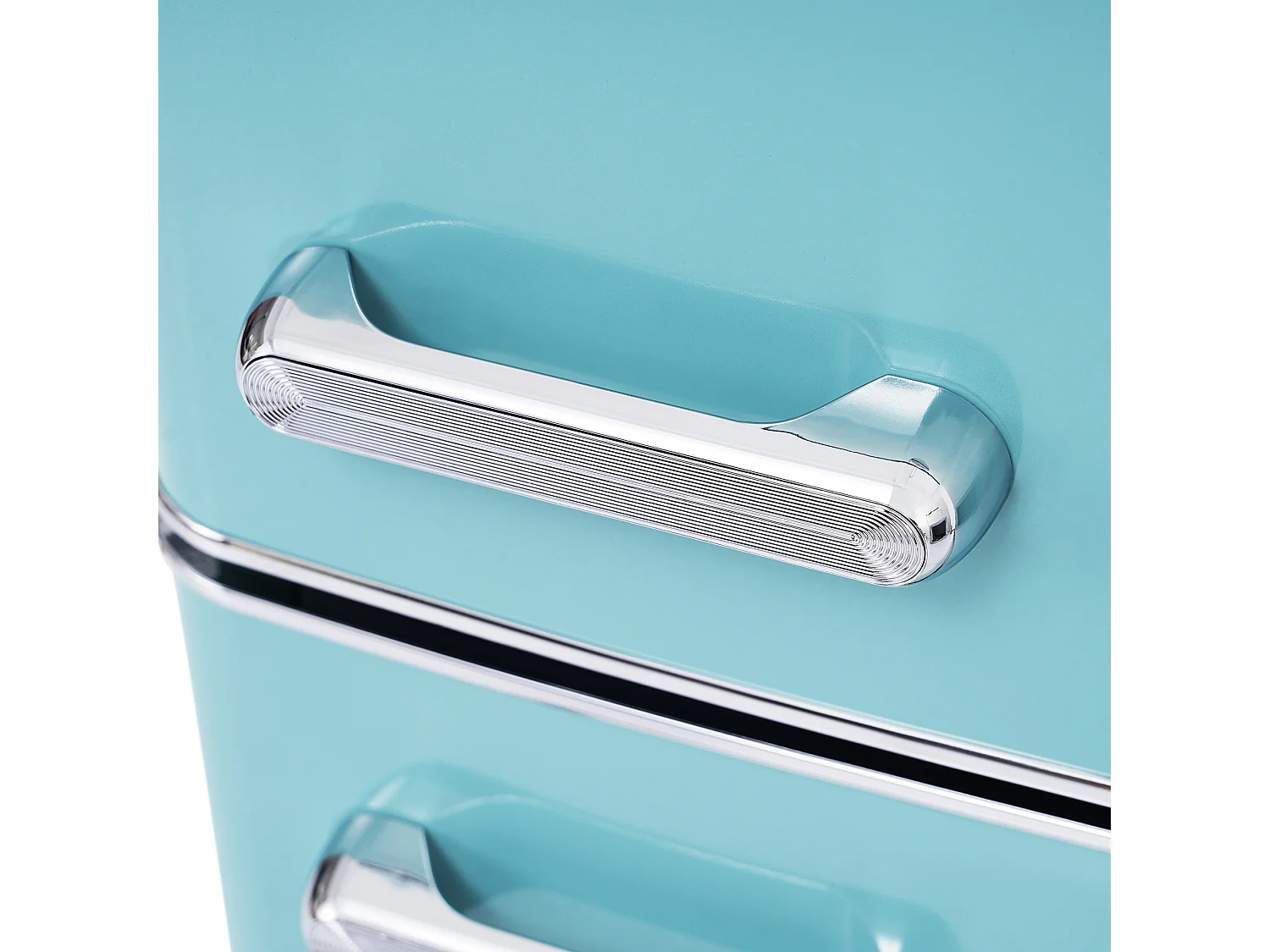 Réfrigérateur 46x45x91cm 2 Portes 72L Total 21L Congélateur LED Espace de rangement Matériel Iron et Cyan