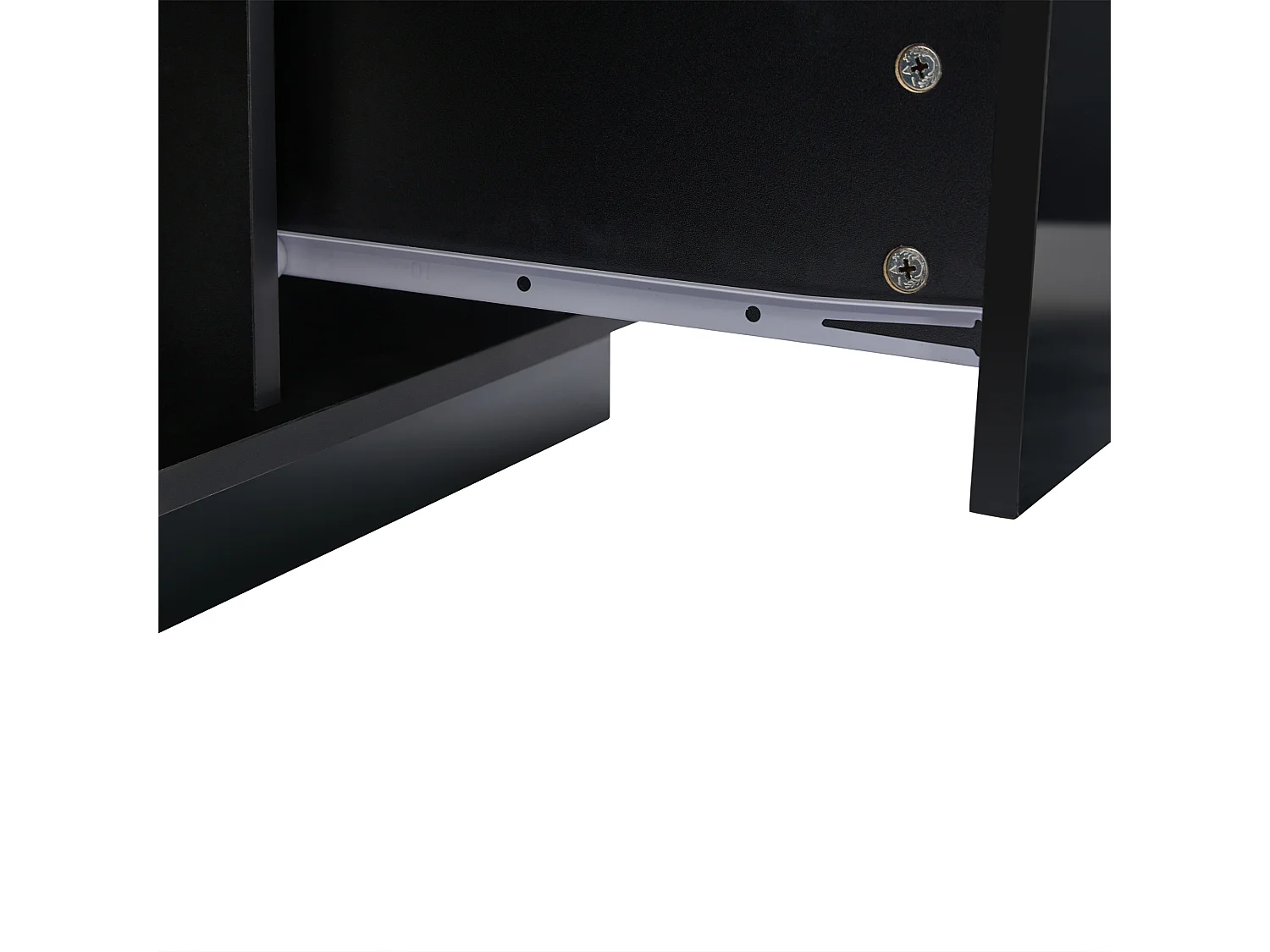 Table basse 100x50x55cm LED levage hydraulique rangement multi-niveaux noir pour salon