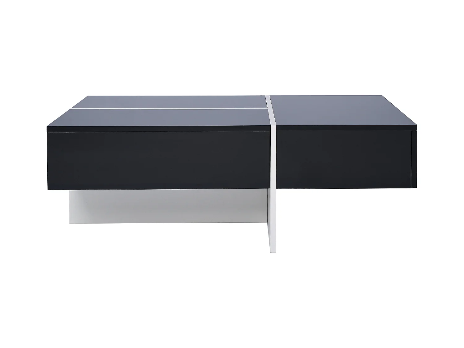 Salontafel 100x50x34.5cm met app gecontroleerd LED systeem en drie laden brengen Materiaal Spaanplaat en zwart