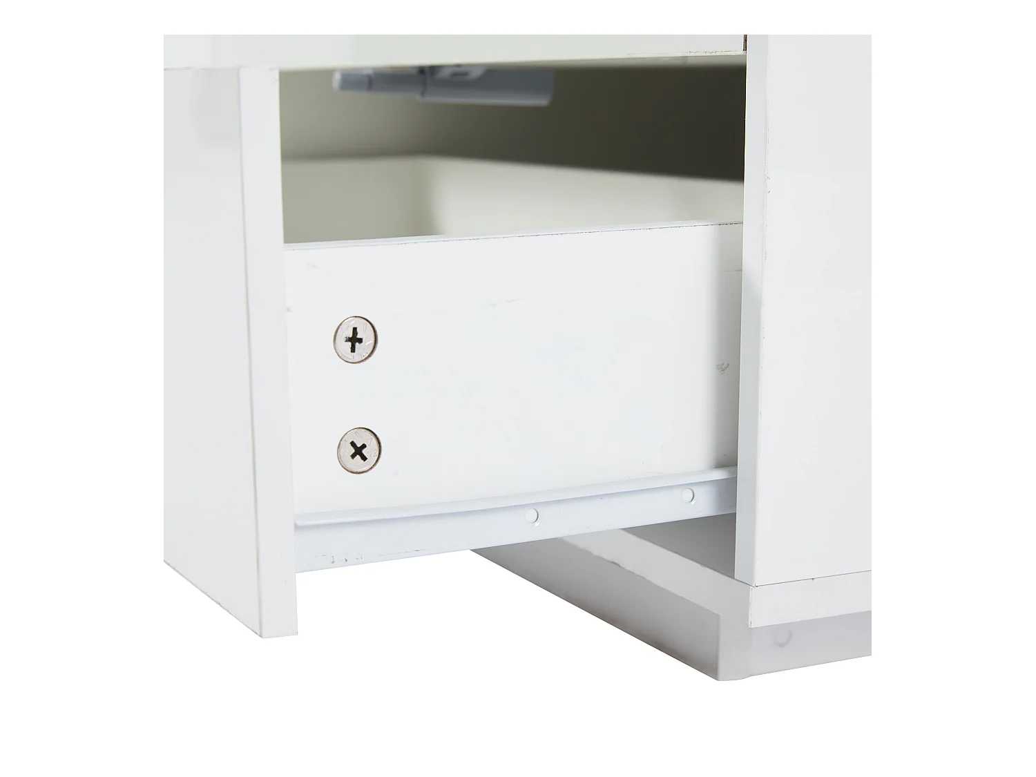 Salontafel 95x48x42 cm LED verstelbare lade geïntegreerde opbergdoos wit moderne woonkamer