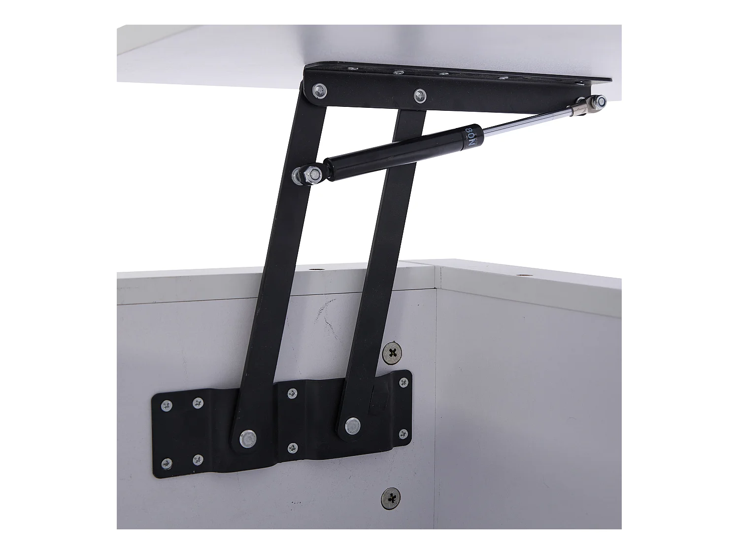 Salontafel 90x55x41cm glanzend met LED-verlichting 4 lades en oplaadbaar Wit voor moderne woonkamer