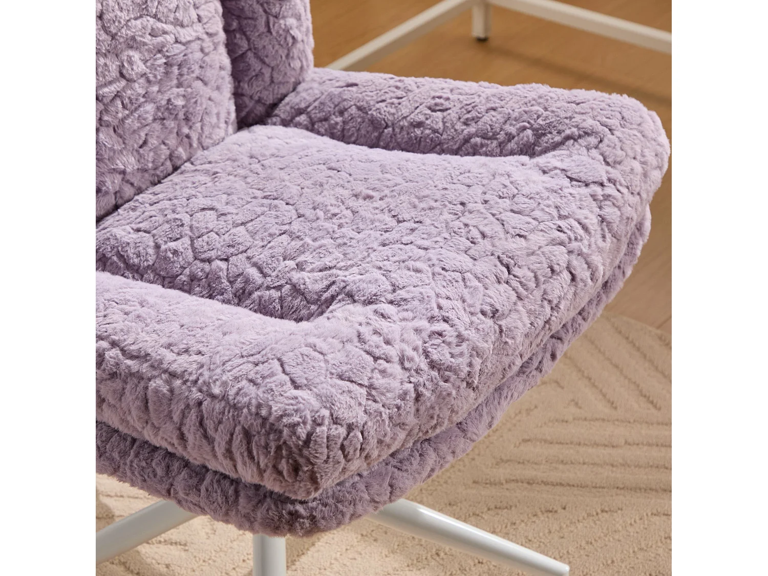 Bureaustoel 61x44,5x86cm, verstelbaar en draaibaar, paars, metalen onderstel