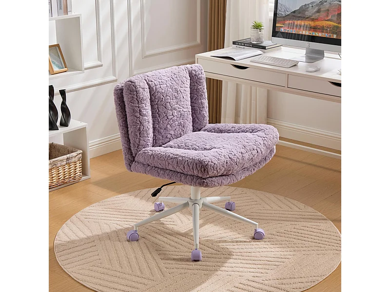 Bureaustoel 61x44,5x86cm, verstelbaar en draaibaar, paars, metalen onderstel