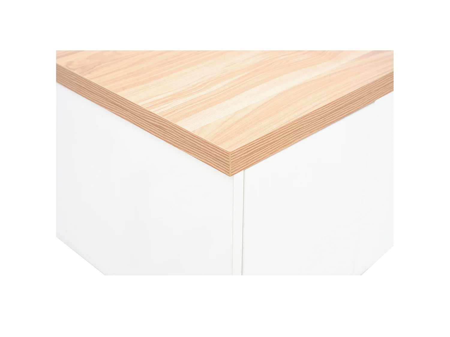 Table basse mécanisme double élévation rangement intégré effet Blanc salon moderne
