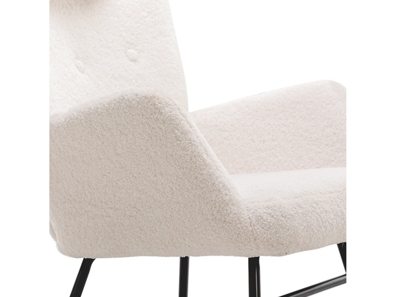 Fauteuil à bascule appuie-tête/repose-pieds intégrés blanc intérieur