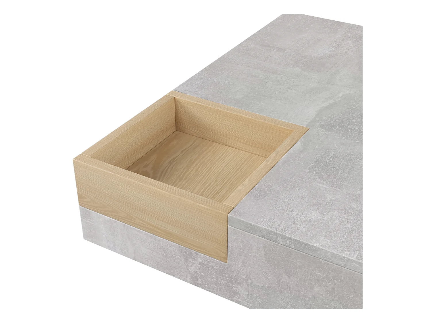 Salontafel 72x72x30cm met losneembare opslagdozen brengen Materiaal Spaanplaat en grijs