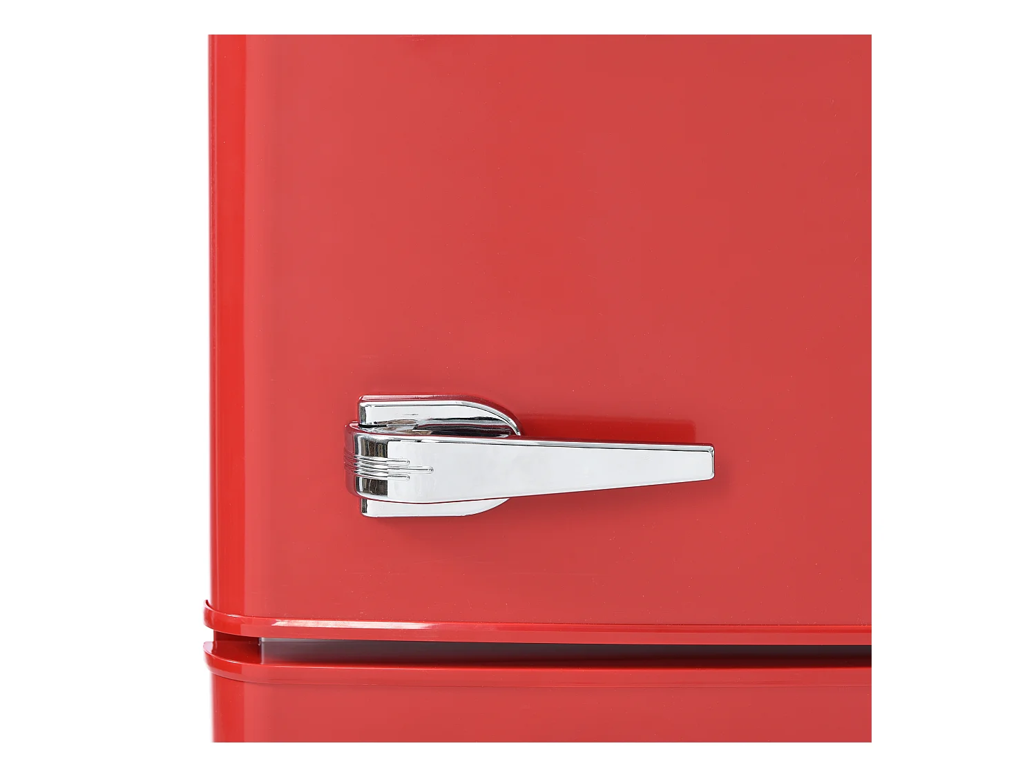 Réfrigérateur 45.5x41x101cm 2 Portes 92L Total 28L Congélateur Porte Rayon Verre 3 Étagères Matériel Plastique et Rouge