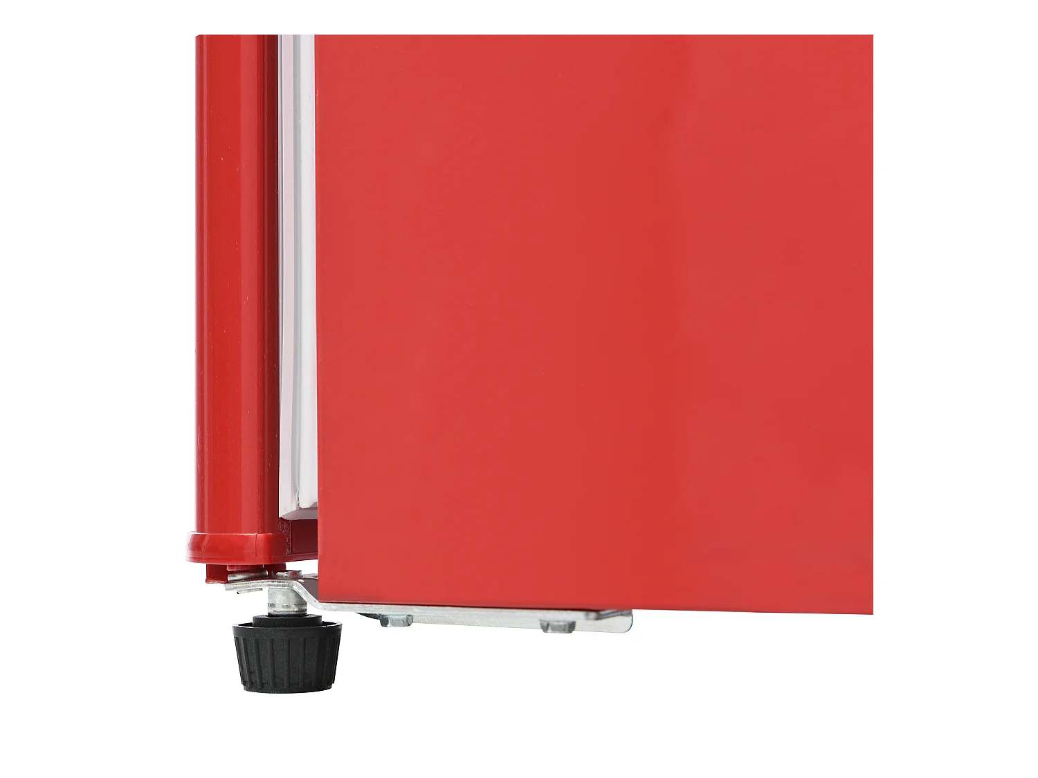 Réfrigérateur 45.5x41x101cm 2 Portes 92L Total 28L Congélateur Porte Rayon Verre 3 Étagères Matériel Plastique et Rouge