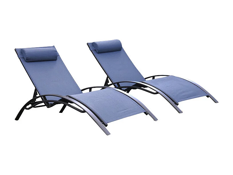 Set di 2 lettini prendisole MONACO - Lavanda (sdraio)