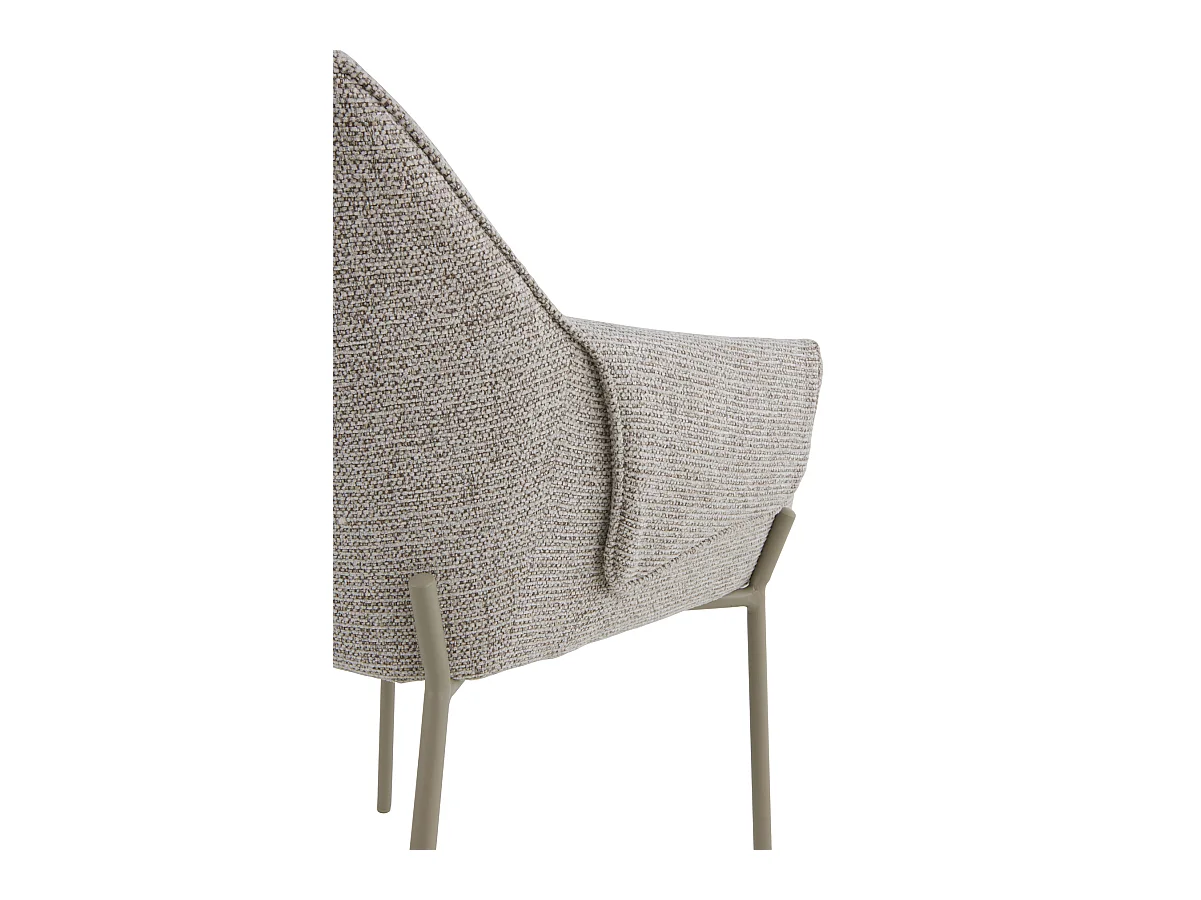 4er-Set Sessel mit braunem Chenille-Bezug