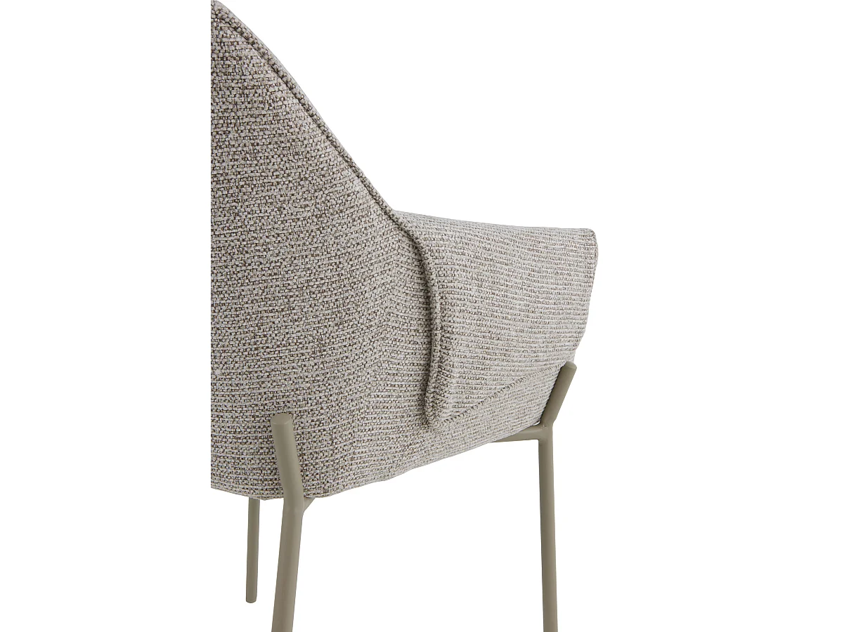 Pack de 4 sillones tapizados en chenilla color marrón