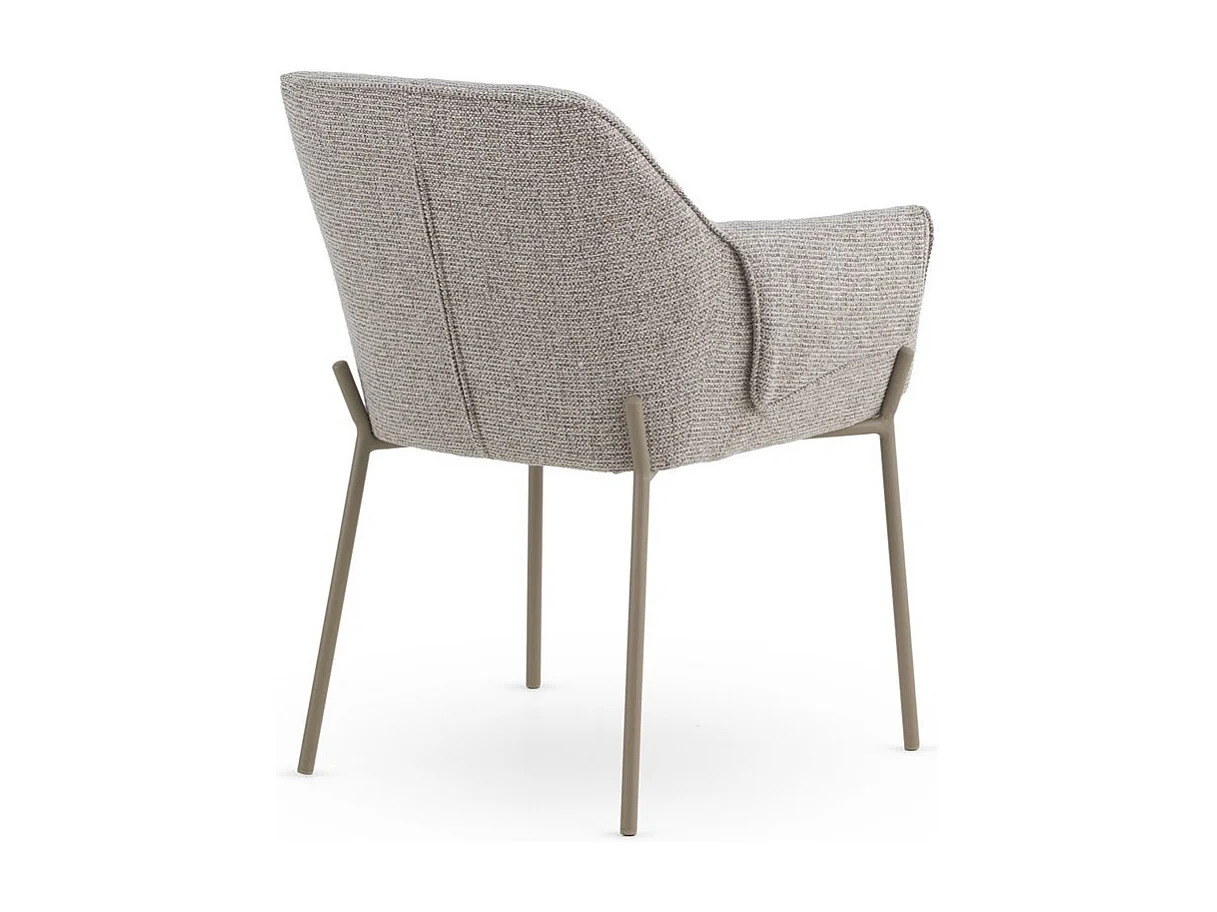 Pack de 4 sillones tapizados en chenilla color marrón