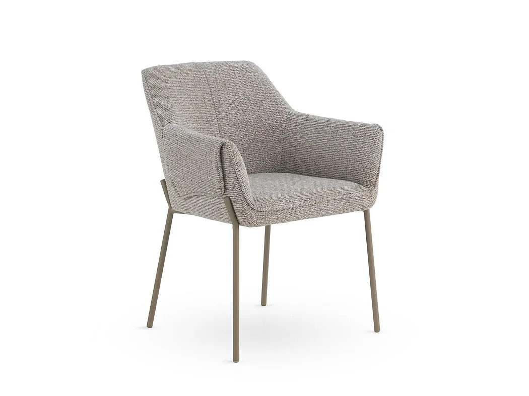 Set van 4 fauteuils bekleed met bruine chenille
