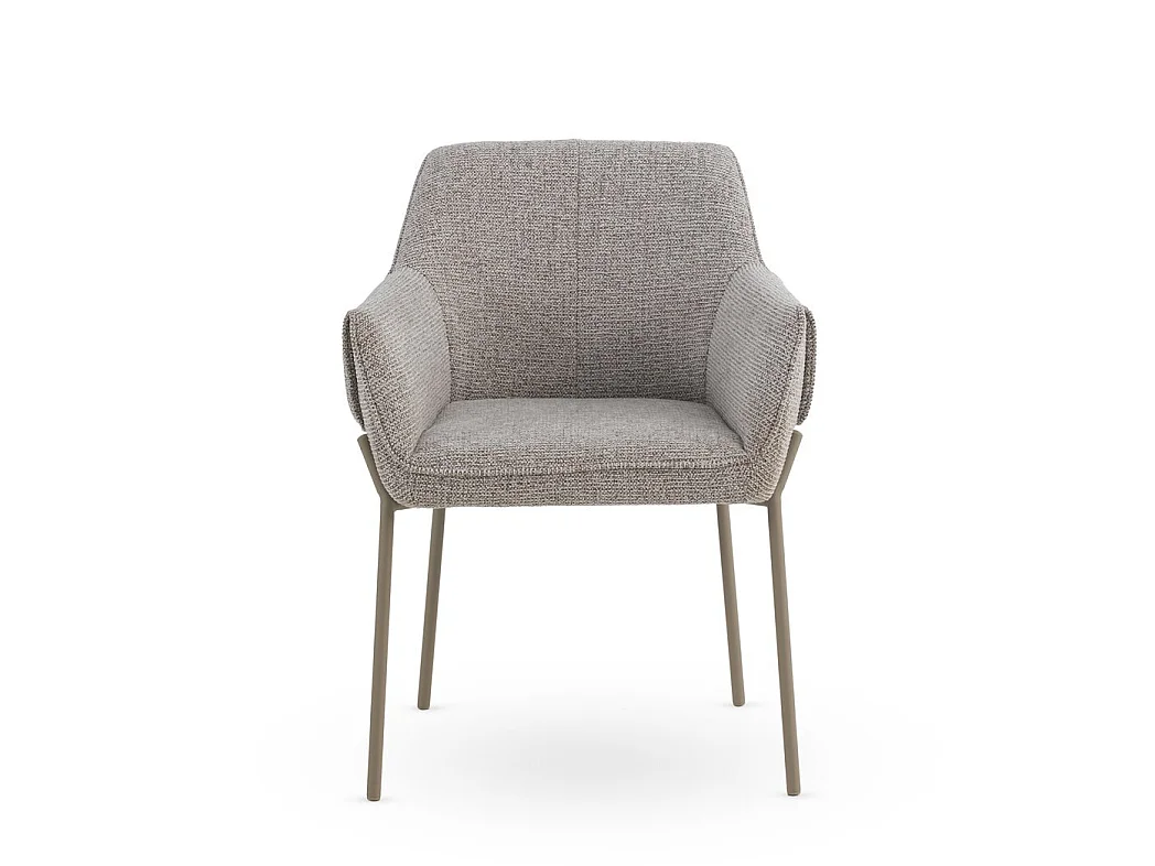 Set van 4 fauteuils bekleed met bruine chenille