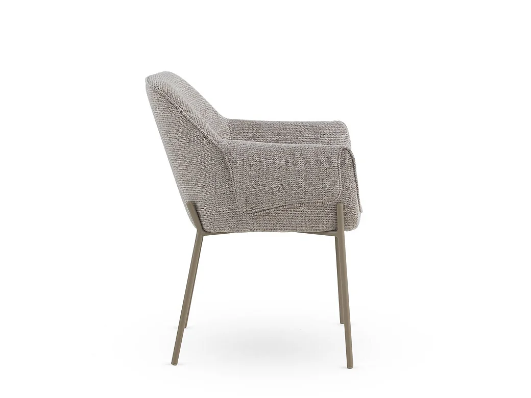 Set van 4 fauteuils bekleed met bruine chenille