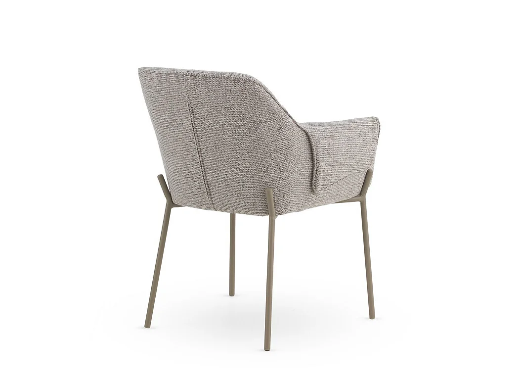 Set van 4 fauteuils bekleed met bruine chenille