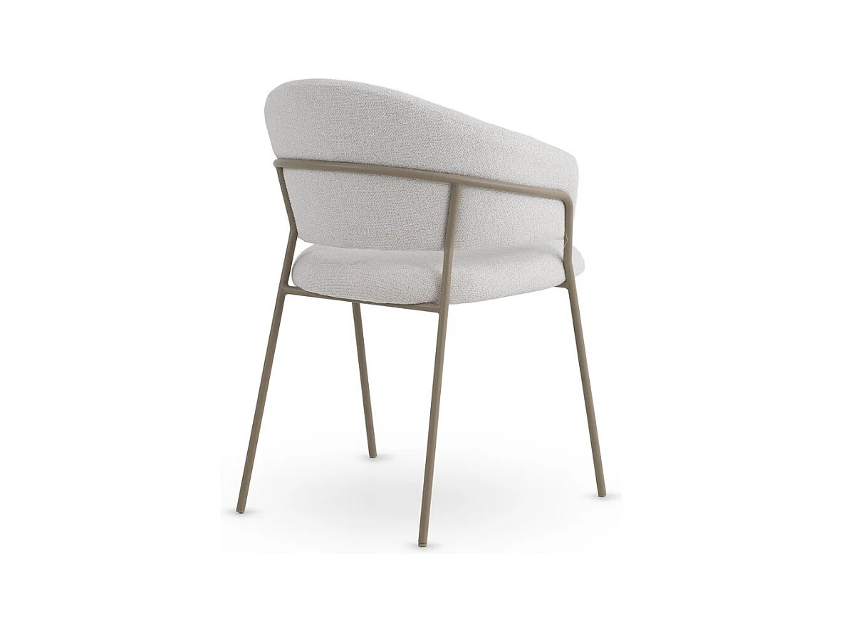 4er-Pack Sessel mit cremefarbenem Chenille-Bezug