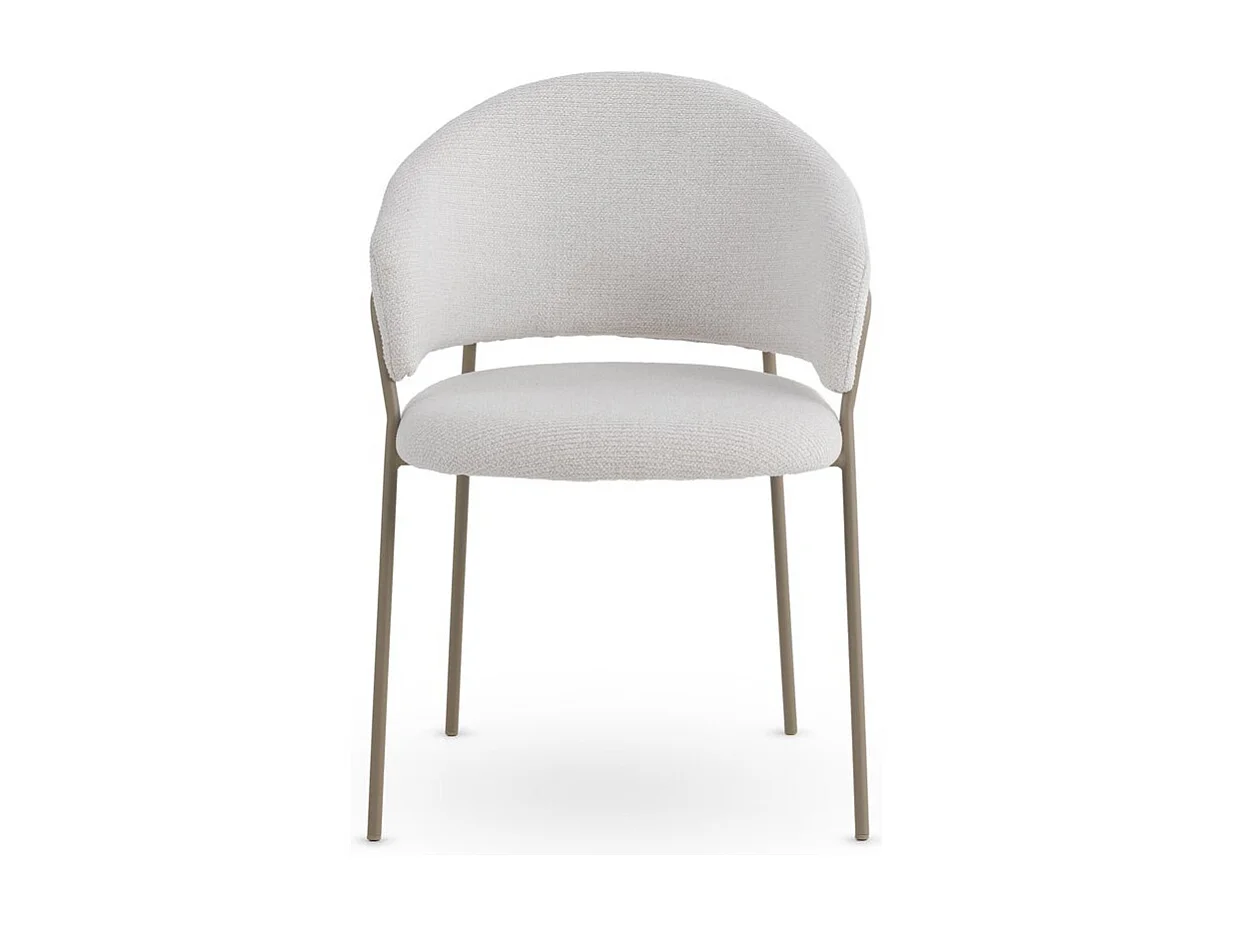 Pack de 4 sillones tapizados en chenilla color crema