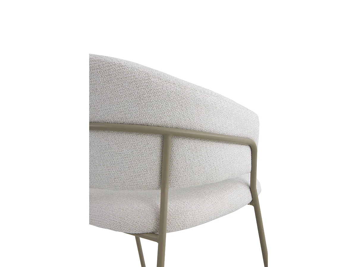 Pack de 4 sillones tapizados en chenilla color crema