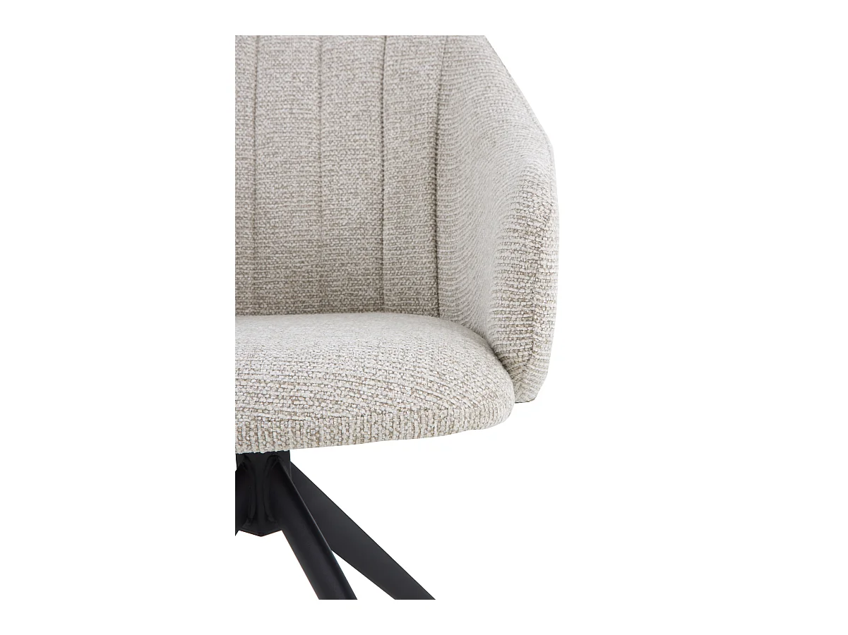 Set di 4 poltrone girevoli rivestite in ciniglia color beige