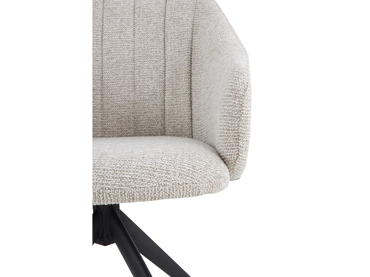 Set di 4 poltrone girevoli rivestite in ciniglia color beige