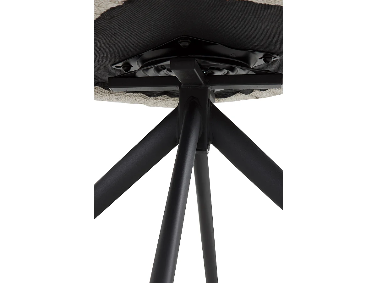 Set di 4 poltrone girevoli rivestite in ciniglia color beige