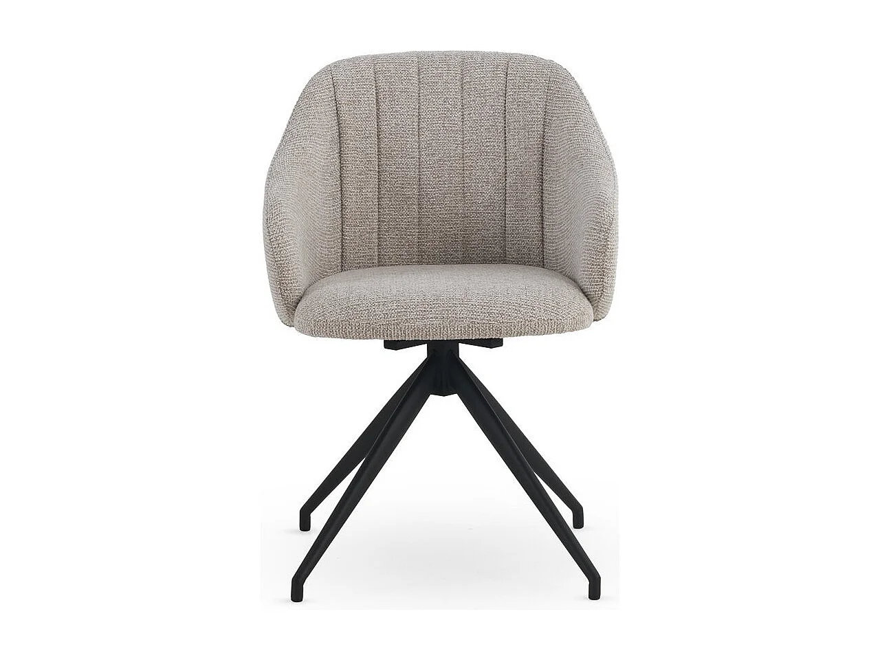 4er-Set Drehsessel mit beigem Chenille-Bezug