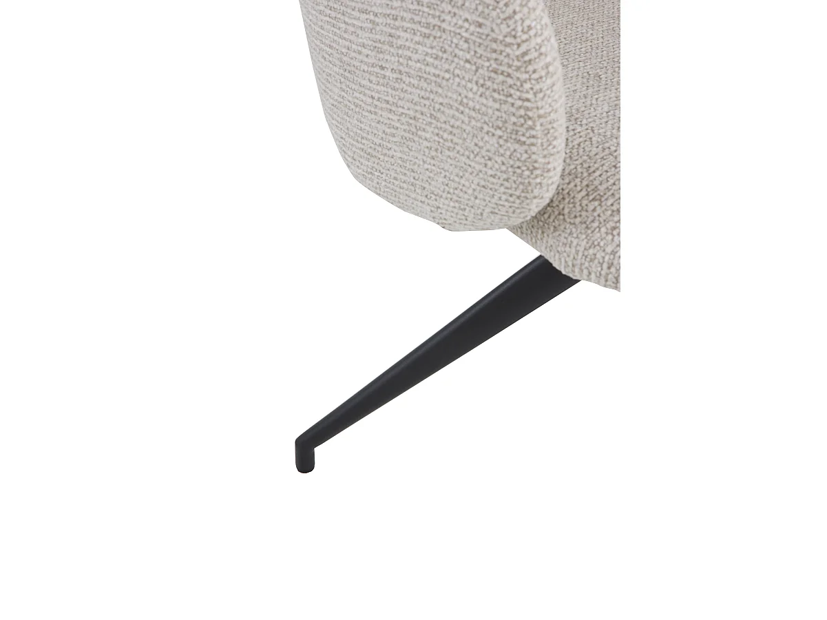 4er-Set Drehsessel mit beigem Chenille-Bezug