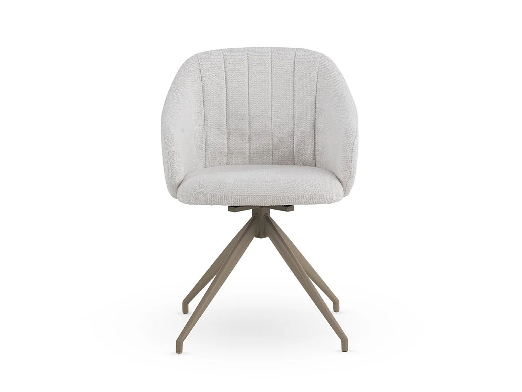 Set van 4 draaifauteuils bekleed met crèmekleurige chenille