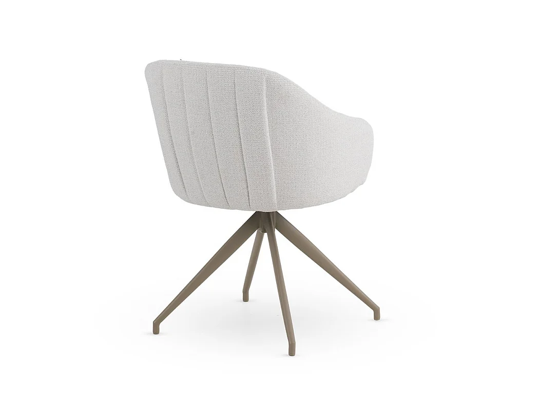 Set van 4 draaifauteuils bekleed met crèmekleurige chenille