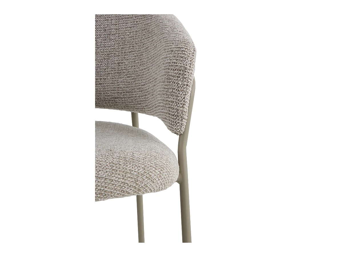 4er-Set Sessel mit braunem Chenille-Bezug