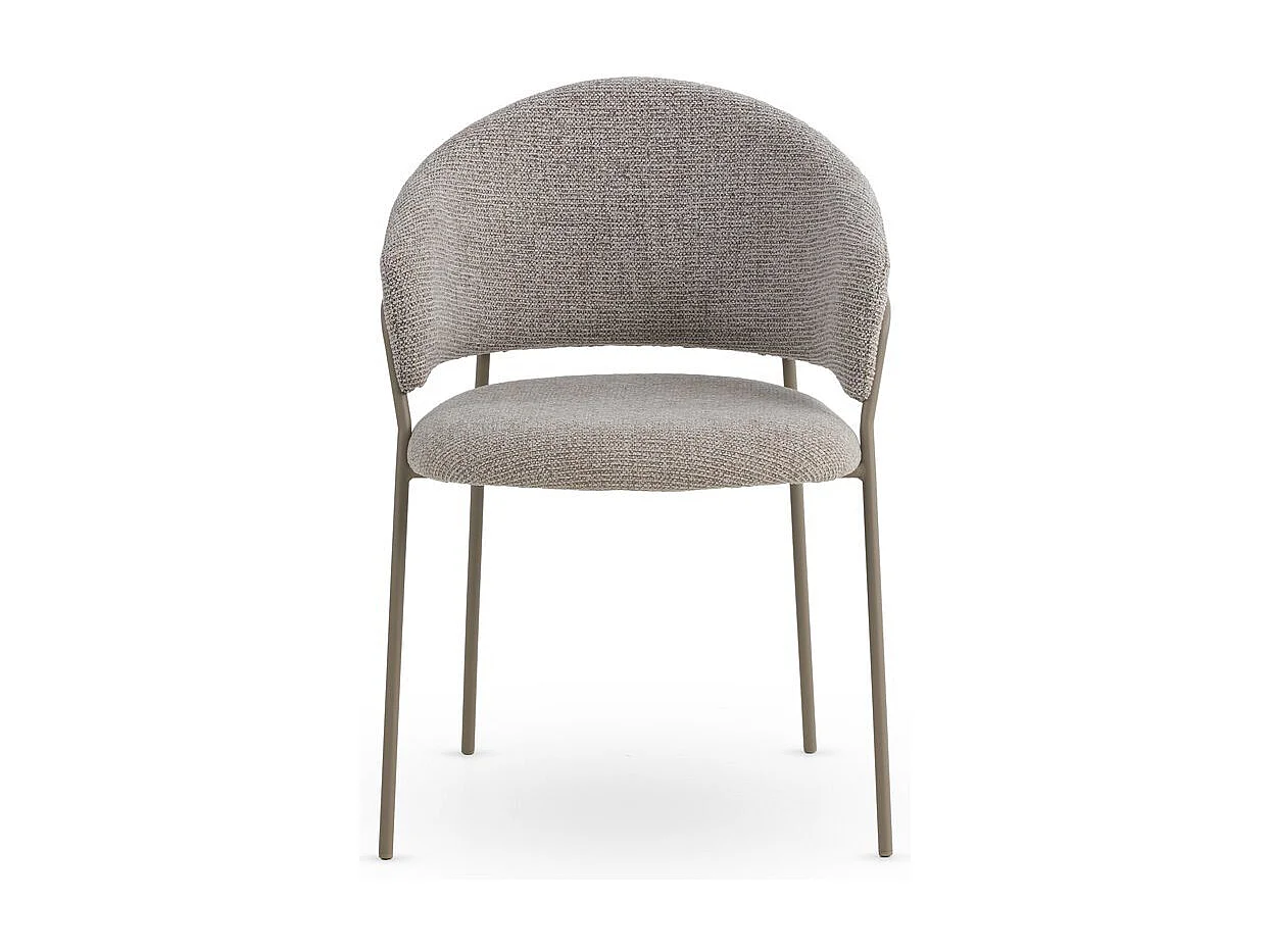 Pack de 4 sillones tapizados en chenilla color crema