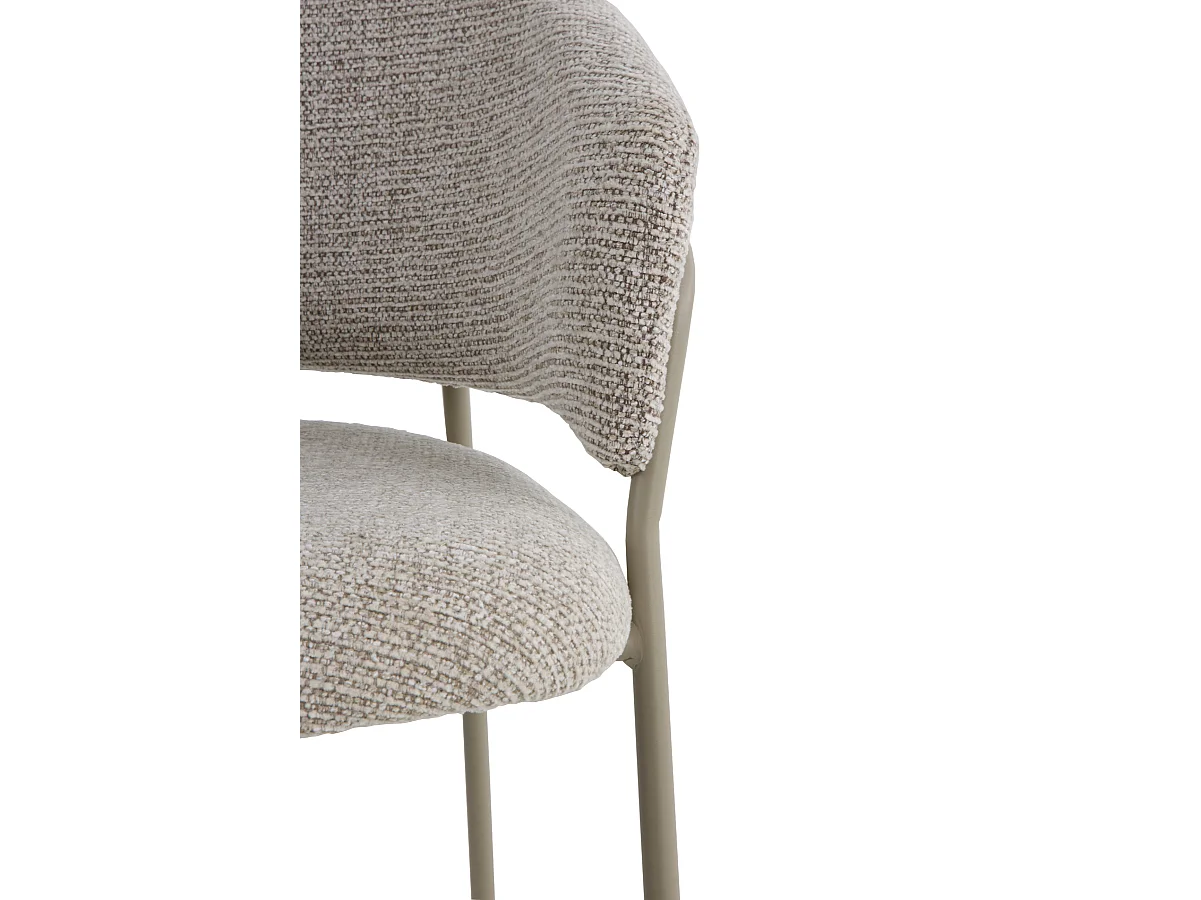 Pack de 4 sillones tapizados en chenilla color crema