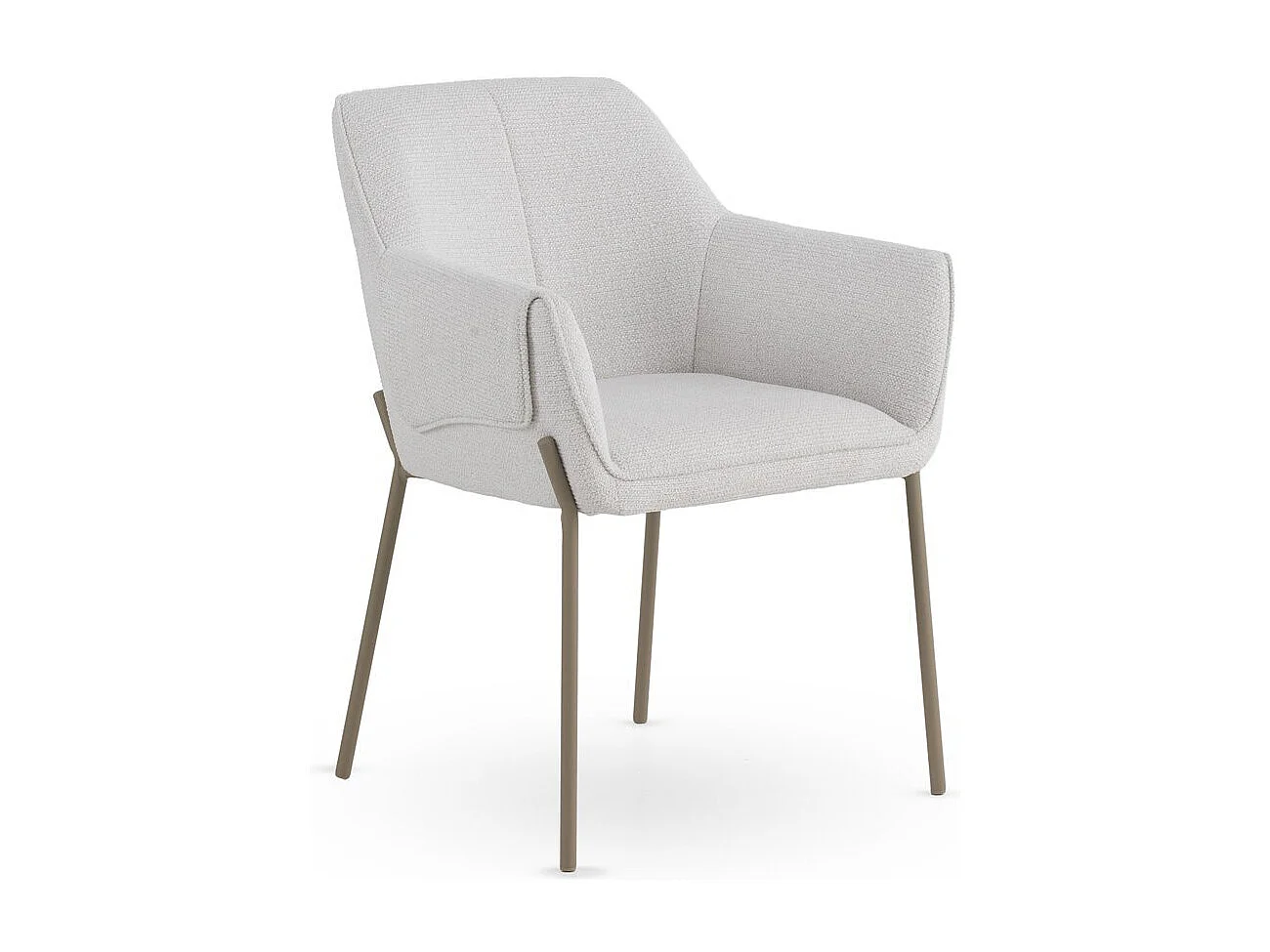 Pacote de 4 cadeiras estofadas em chenille creme