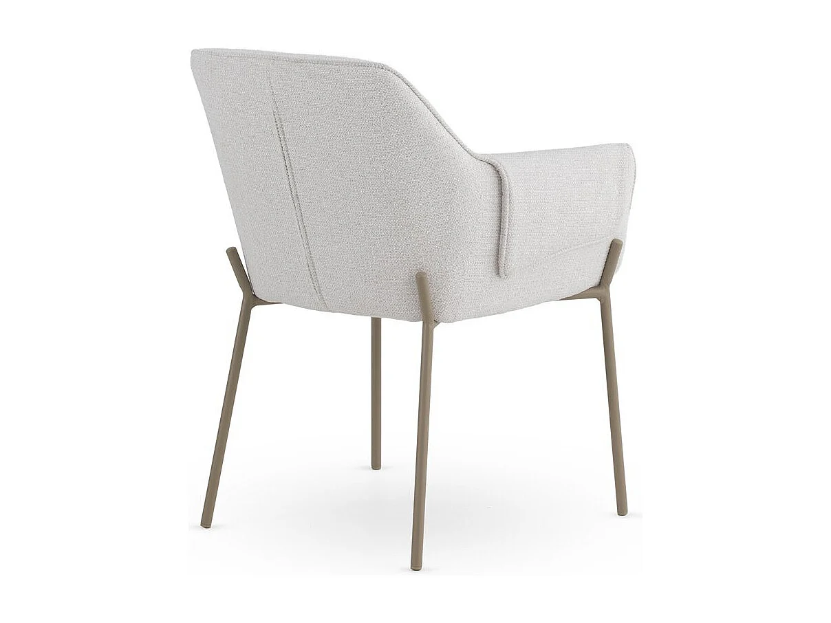 Pacote de 4 cadeiras estofadas em chenille creme