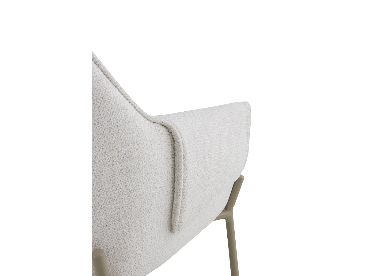 Pacote de 4 cadeiras estofadas em chenille creme