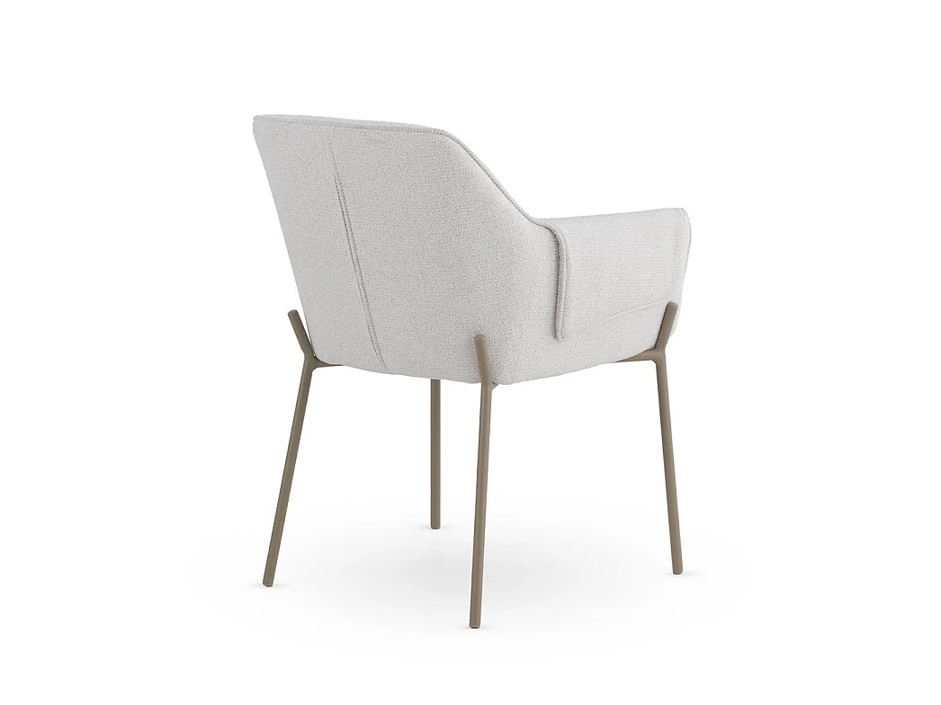 Confezione da 4 poltrone rivestite in ciniglia color crema