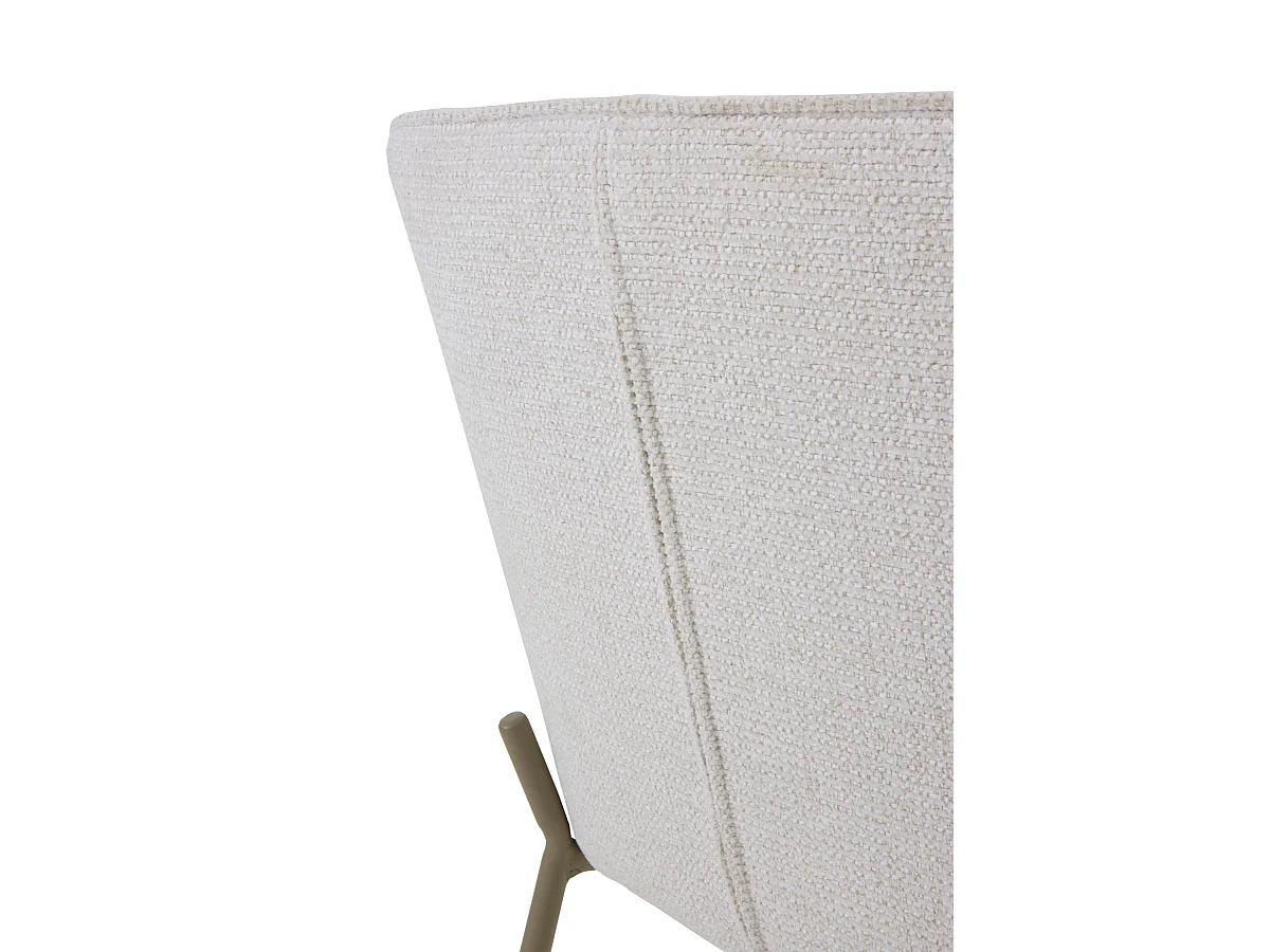 Confezione da 4 poltrone rivestite in ciniglia color crema
