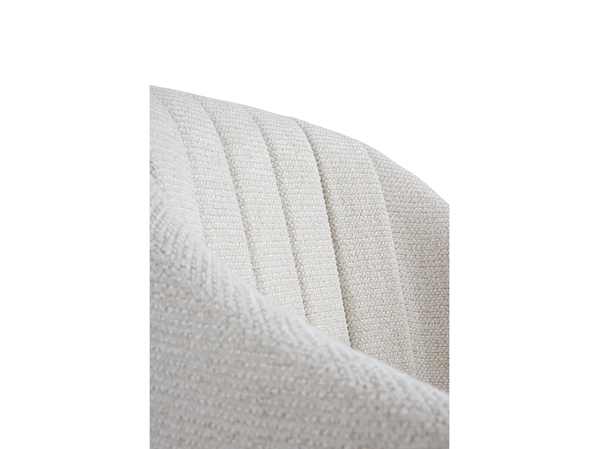 Set di 4 poltrone girevoli rivestite in ciniglia color crema