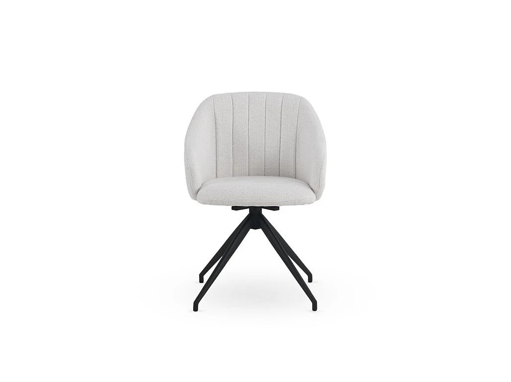 Set van 4 draaifauteuils gestoffeerd met crèmekleurige chenille